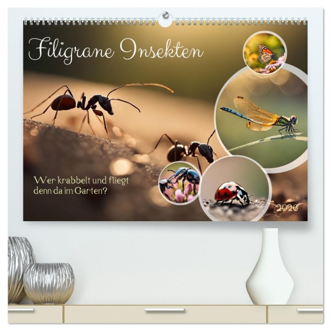 Filigrane Insekten (hochwertiger Premium Wandkalender 2026 DIN A2 quer), Kunstdruck in Hochglanz - Claudia Kleemann