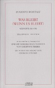 Cover-Bild zum Titel 'Was bleibt (wenn es bleibt)' von 'Eugenio Montale, Georges Güntert'