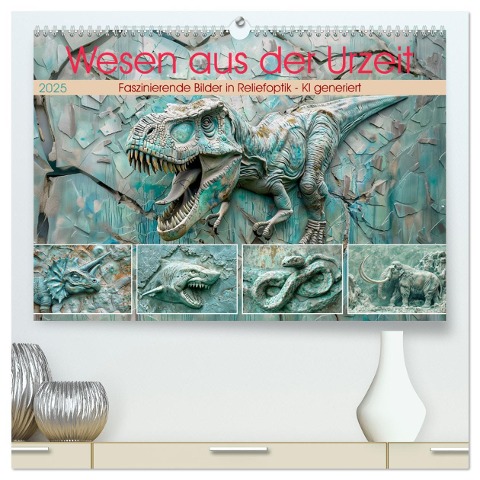 Wesen aus der Urzeit (hochwertiger Premium Wandkalender 2025 DIN A2 quer), Kunstdruck in Hochglanz - Cathrin Illgen