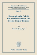 Cover-Bild zum Titel 'Der empirische Gehalt der Austauschtheorie von George Caspar Homans.' von 'Horst Wolfgang Boger'