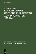 Cover-Bild zum Titel 'Ein Apparatus criticus zur Pesitto zum Propheten Jesaia' von ''
