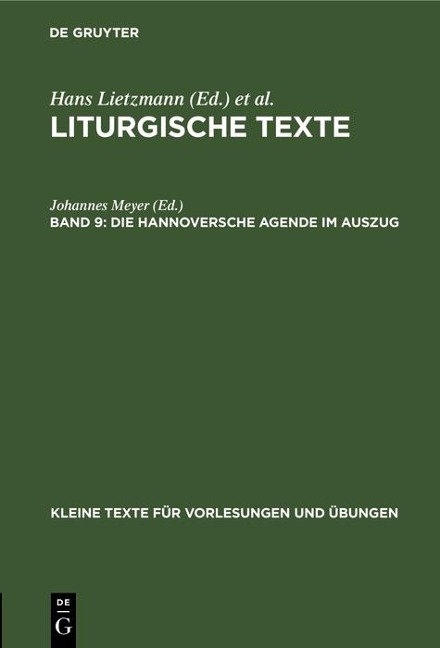 Die Hannoversche Agende im Auszug - 