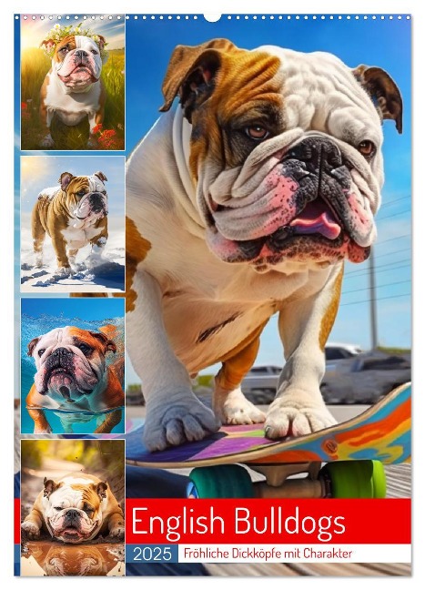 English Bulldogs. Fröhliche Dickköpfe mit Charakter (Wandkalender 2025 DIN A2 hoch), CALVENDO Monatskalender - Rose Hurley