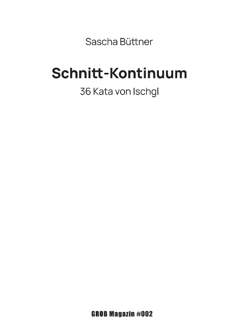 Schnitt-Kontinuum - Sascha Büttner