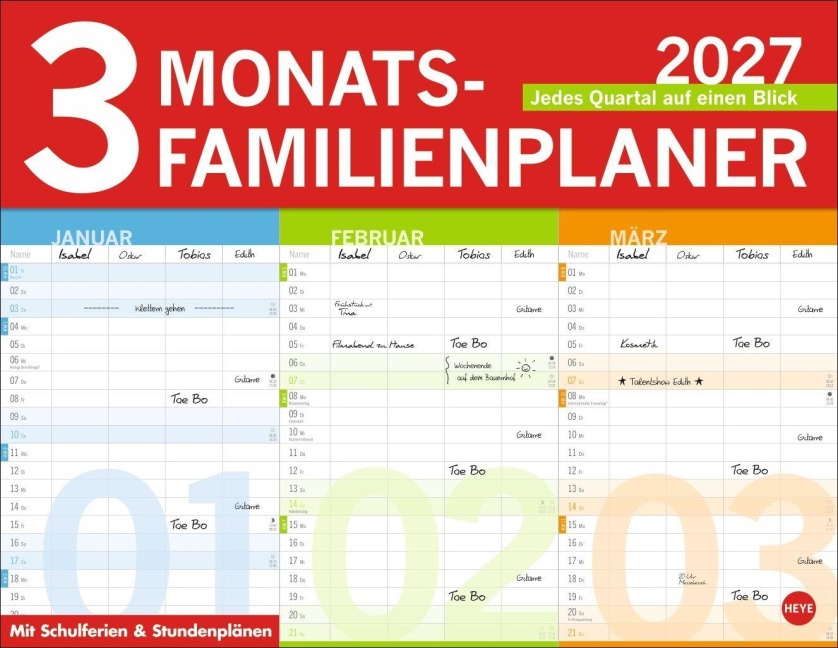 3-Monats-Familienplaner 2027 - 