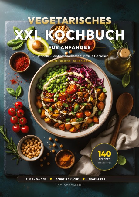 Vegetarisches XXL Kochbuch: 140 schnelle Rezepte - Leo Bergmann