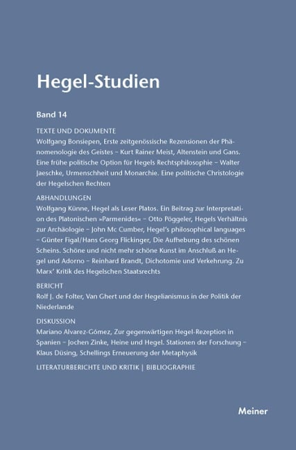 Hegel-Studien Band 14 - 
