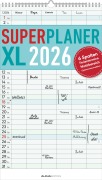 Superplaner XL 2026 6 Spalten - Familien-Timer 26x45 cm - Offset-Papier - mit Ferienterminen - Wand-Planer - Familienkalender - Alpha Edition - 