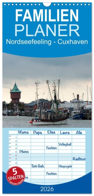Familienplaner 2026 - Nordseefeeling - Cuxhaven mit 5 Spalten (Wandkalender, 21 x 45 cm) CALVENDO - Ulrike Adam