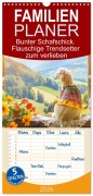 Familienplaner 2026 - Bunter Schafschick. Flauschige Trendsetter zum verlieben mit 5 Spalten (Wandkalender, 21 x 45 cm) CALVENDO - Rose Hurley