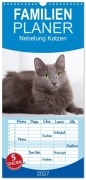 Cover-Bild zum Titel 'Familienplaner 2027 - Nebelung Katzen mit 5 Spalten (Wandkalender, 21 x 45 cm) CALVENDO' von 'Fotodesign Verena Scholze'