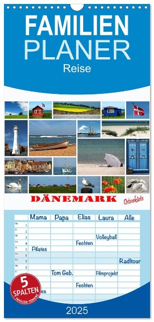 Familienplaner 2025 - Dänemark - Ostseeküste mit 5 Spalten (Wandkalender, 21 x 45 cm) CALVENDO - Carina-Fotografie Carina-Fotografie