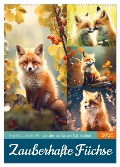 Zauberhafte Füchse (Wandkalender 2025 DIN A2 hoch), CALVENDO Monatskalender - Sabine Löwer