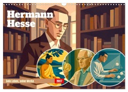 Cover-Bild zum Titel 'Hermann Hesse. Sein Leben, seine Werke (Wandkalender 2027 DIN A3 quer), CALVENDO Monatskalender' von 'Steffani Lehmann'