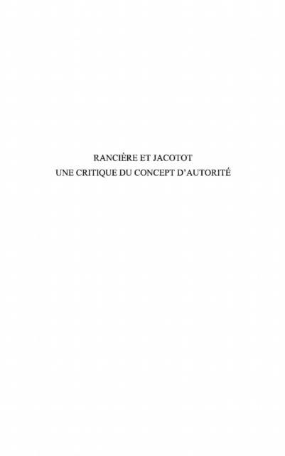 Ranciere et jacotot une critique du conc - Le Berre Patrick