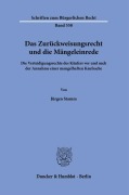 Cover-Bild zum Titel 'Das Zurückweisungsrecht und die Mängeleinrede.' von 'Jürgen Stamm'