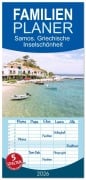 Cover-Bild zum Titel 'Familienplaner 2026 - Samos. Griechische Inselschönheit mit 5 Spalten (Wandkalender, 21 x 45 cm) CALVENDO' von 'Hanna Wagner'