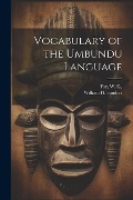 Cover-Bild zum Titel 'Vocabulary of the Umbundu Language' von 'William H. Sanders'