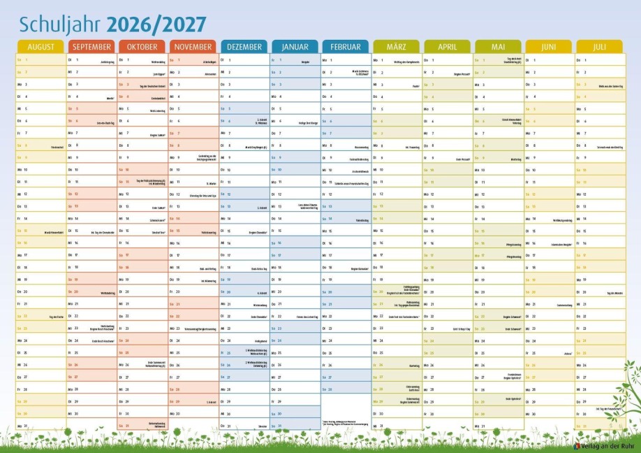 Der Schuljahres-Wandkalender 2026/2027, A1 - 