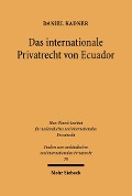Cover-Bild zum Titel 'Das internationale Privatrecht von Ecuador' von 'Daniel Kadner'