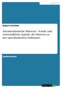 Cover-Bild zum Titel 'Afroamerikanische Sklaverei - Soziale und wirtschaftliche Aspekte der Sklaverei in den amerikanischen Südstaaten' von 'Hubert Feichter'