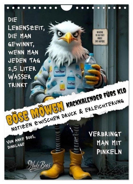 Böse Möwen - Kackkalender fürs Klo (Wandkalender 2027 DIN A4 hoch), CALVENDO Monatskalender - Anke Boos