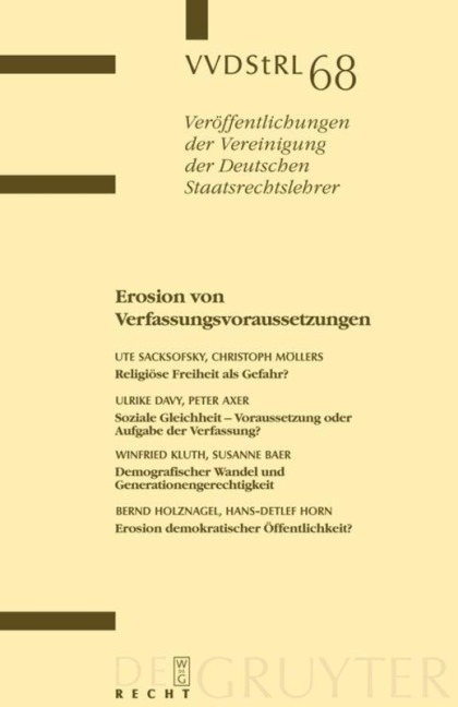 Erosion von Verfassungsvoraussetzungen - Ute Sacksofsky, Ulrike Davy, Christoph Möllers, Et Al., Peter Axer