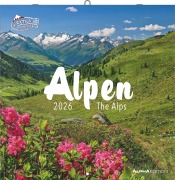 Alpha Edition - Alpen 2026 Broschürenkalender, 30x30cm, Wandkalender mit Platz für Notizen und Termine, Aufnahmen der Alpen, Monatsübersicht und Ferientermine DE/AT/CH - 