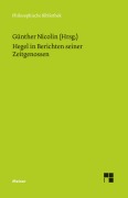 Cover-Bild zum Titel 'Hegel in Berichten seiner Zeitgenossen' von ''