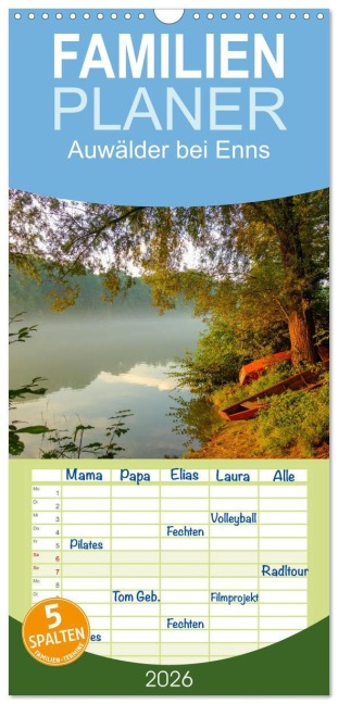 Familienplaner 2026 - Auwälder bei Enns mit 5 Spalten (Wandkalender, 21 x 45 cm) CALVENDO - Wolfgang Simlinger