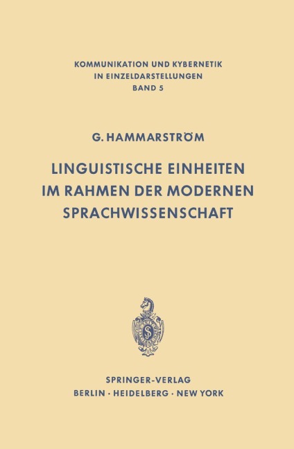 Linguistische Einheiten im Rahmen der modernen Sprachwissenschaft - Göran Hammarström