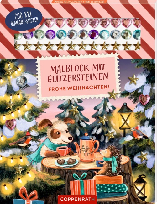 Malblock mit Glitzersteinen - 