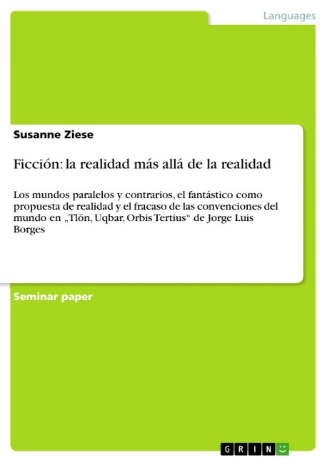 Ficción: la realidad más allá de la realidad - Susanne Ziese