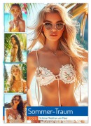Cover-Bild zum Titel 'Sommer-Traum. Schöne Mädchen am Meer (Wandkalender 2026 DIN A2 hoch), CALVENDO Monatskalender' von 'Rose Hurley'
