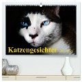 Katzengesichter und Zitate (hochwertiger Premium Wandkalender 2025 DIN A2 quer), Kunstdruck in Hochglanz - Elisabeth Stanzer