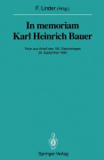 Cover-Bild zum Titel 'In memoriam Karl Heinrich Bauer' von ''