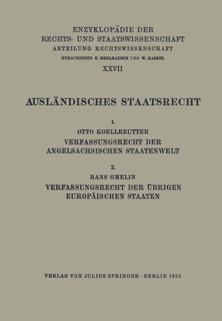 Ausländisches Staatsrecht - Otto Koellreutter