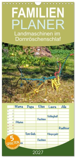 Familienplaner 2027 - Landmaschinen im Dornröschenschlaf mit 5 Spalten (Wandkalender, 21 x 45 cm) CALVENDO - Reinhardt Strobel