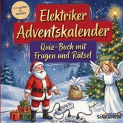 Cover-Bild zum Titel 'Elektriker-Adventskalender: Quiz-Buch mit Fragen und Rätsel' von 'Schlauvento Interactive'