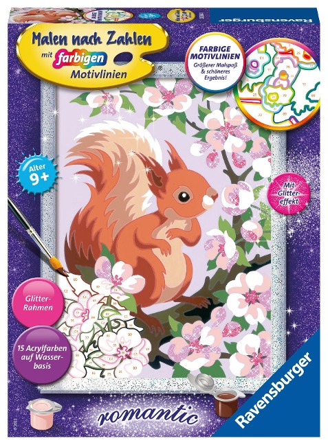 Ravensburger Malen nach Zahlen 20064 - Neugieriges Eichhörnchen - Kinder ab 9 Jahren - 