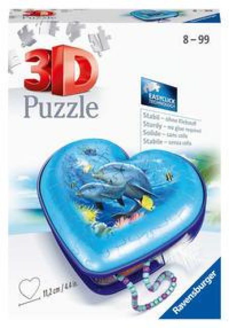 Ravensburger 3D Puzzle 11172 - Herzschatulle Unterwasserwelt - 54 Teile - Aufbewahrungsbox für Erwachsene und Kinder ab 8 Jahren - 