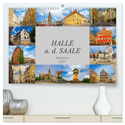 Halle a. d. Saale Impressionen (hochwertiger Premium Wandkalender 2025 DIN A2 quer), Kunstdruck in Hochglanz - Dirk Meutzner