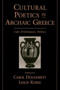 Cover-Bild zum Titel 'Cultural Poetics in Archaic Greece' von ''