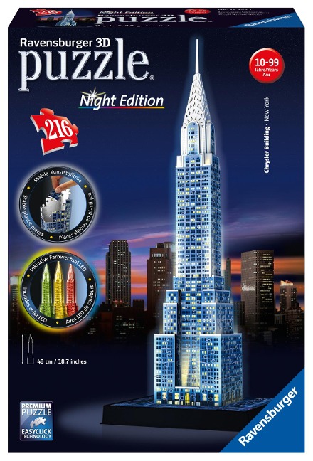 Chrysler Building bei Nacht.Night Edition 3-D Puzzle 216 Teile - 