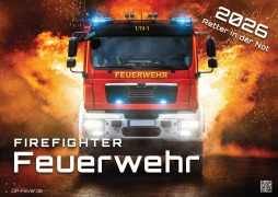 Cover-Bild zum Titel 'FIREFIGHTER - Retter in der Not - Feuerwehr - 2026 - Kalender DIN A2' von ''