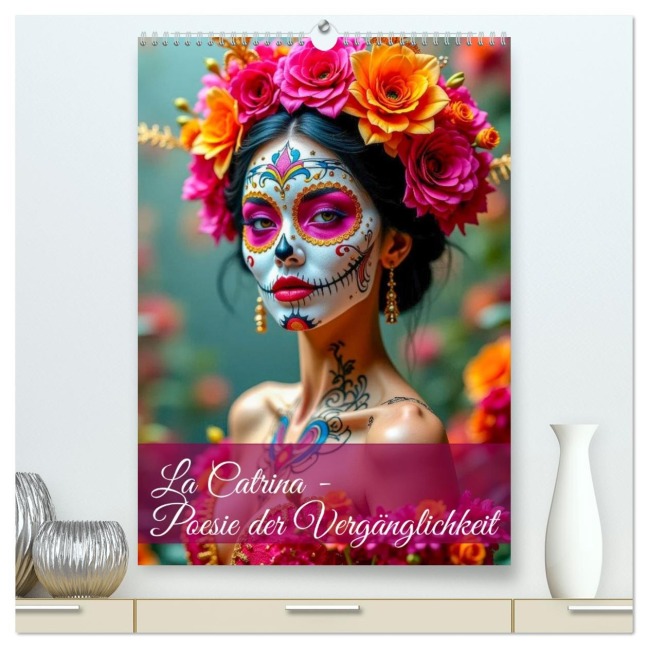 La Catrina - Poesie der Vergänglichkeit (hochwertiger Premium Wandkalender 2026 DIN A2 hoch), Kunstdruck in Hochglanz - Ally Bee