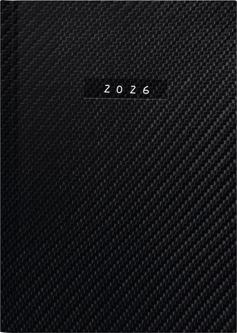 rido/idé 7021812806 | Buchkalender Mod. Chefplaner 2026 "Carbon" | A5, Kunstleder - 