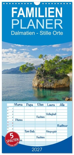 Familienplaner 2027 - Dalmatien - Stille Orte mit 5 Spalten (Wandkalender, 21 x 45 cm) CALVENDO - Berthold Werner
