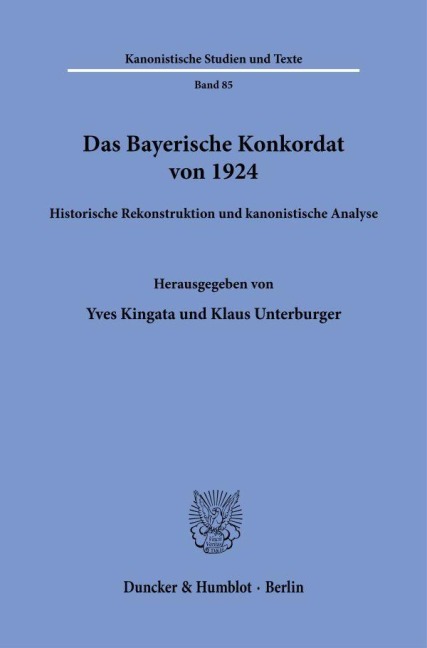 Das Bayerische Konkordat von 1924 - 