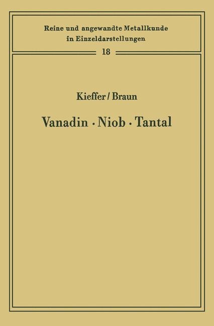 Vanadin Niob · Tantal - Horst Braun, Richard Kieffer
